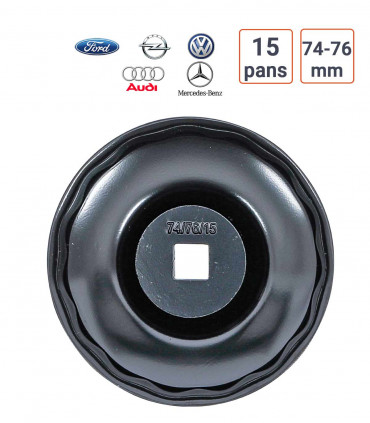 Cloche à filtre à huile 15 pans Audi, Ford, MB, Opel, VW