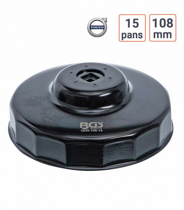Cloche à filtre à huile 15 pans 108 mm pour Volvo Diesel