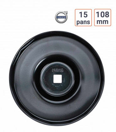 Cloche à filtre à huile 15 pans 108 mm pour Volvo