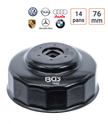 cloche à filtre 14 pans 76 mm VW, Mercedes, Porsche, BMW, Audi, Opel