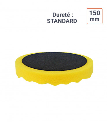 Mousse de polissage Gauffrée 150 mm auto-agrippante JAUNE