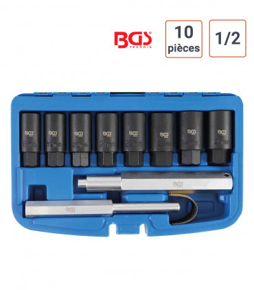 Coffret 8 douilles pour écrou antivol de jante