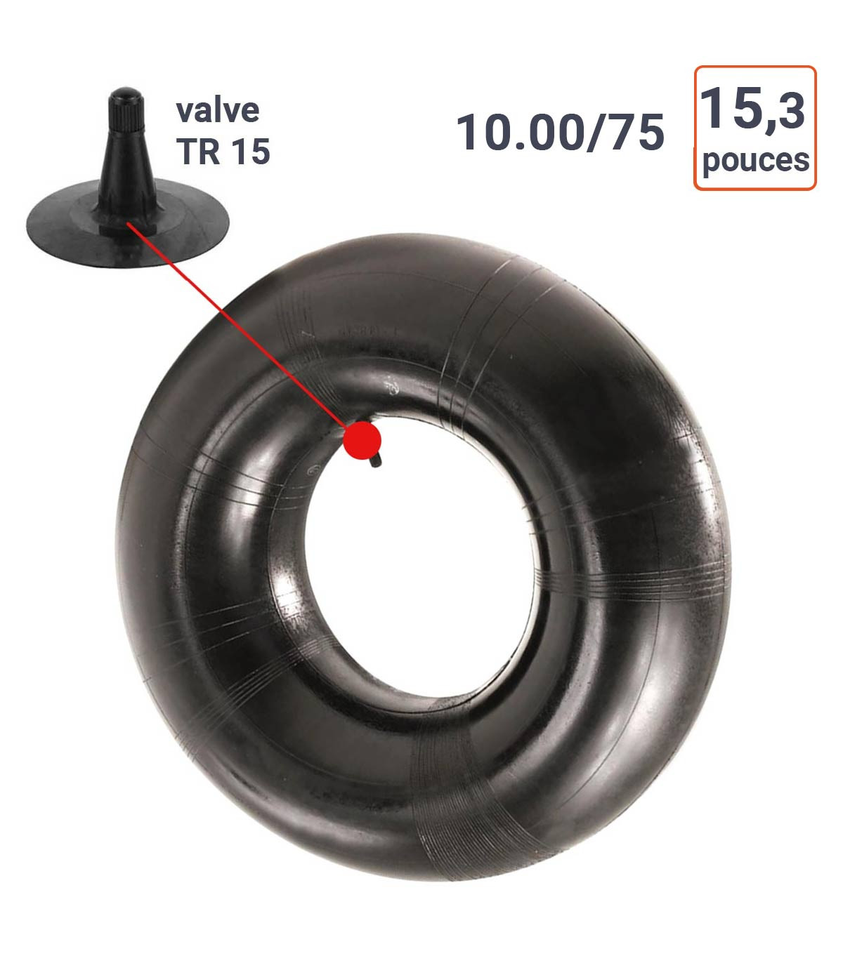 Chambre à air pour pneu 10 x 3.00 avec valve à 90 degrés
