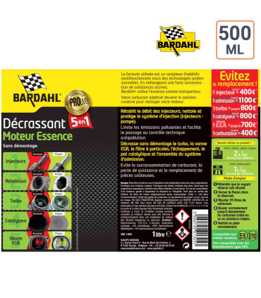 Décrassant Moteur ESSENCE 5 en 1 Bardahl - 500 ml