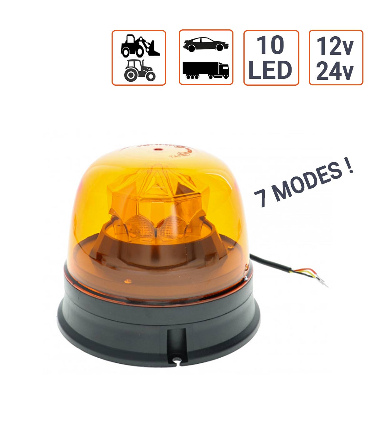 Gyrophare LED 12/24V à poser 7 modes proposés, le TOP !