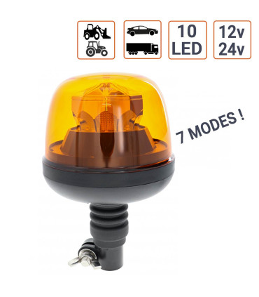 Gyrophare LED sur tige 12/24V