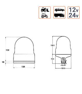 Gyrophare H21 type 420 12v/24v détails