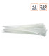 Colliers plastique type Colson Rilsan 4.8 mm x 250 mm par 50 ex.