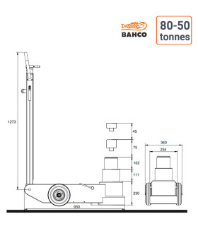 schema Cric Hydropneumatique 80 - 50 Tonnes BAHCO