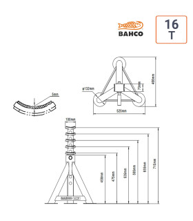 schema Chandelle 16T BAHCO pour Poids Lourds et Engins