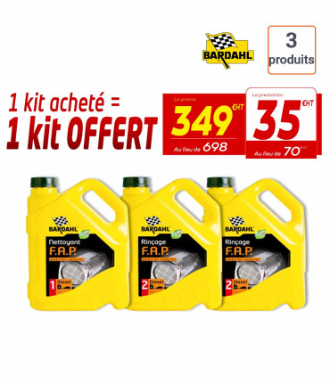 Promo 1 acheté - 1 offert Kit FAP Bardahl 1 nettoyant 5L +  2 rinçages 5L