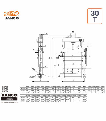 schéma Presse Hydraulique 20 T Bahco