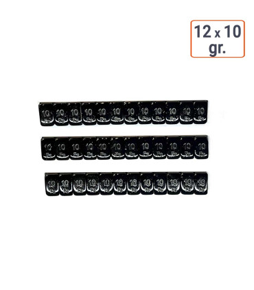 Masses autocollantes 12 x 10 GR NOIRE par 50 ex.