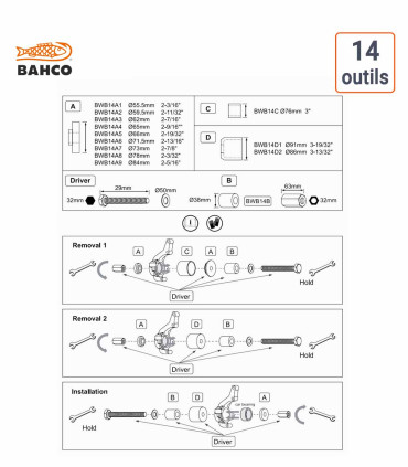 notice pour pose et extraction des roulements de roues BAHCO