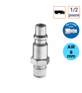 Embout de Gonflage 1/2 Male 8 mm type ISO 6150B